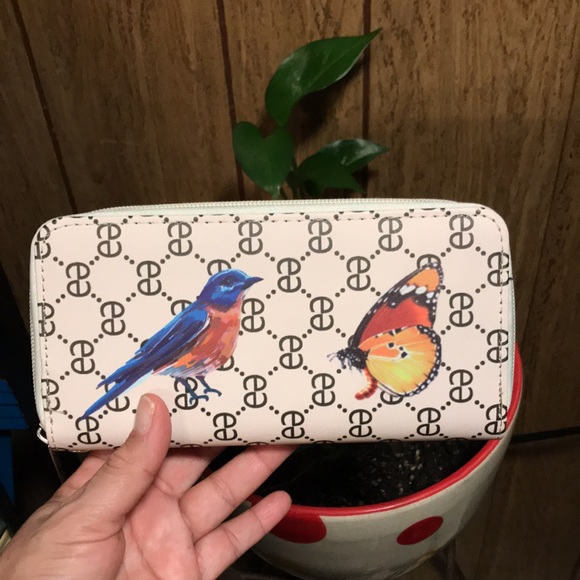 Butterfly and Bird Wristlet Wallet - Picture 4 of 14
